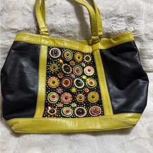 Ima-Nima Stylish Yellow and Black Women's Bag